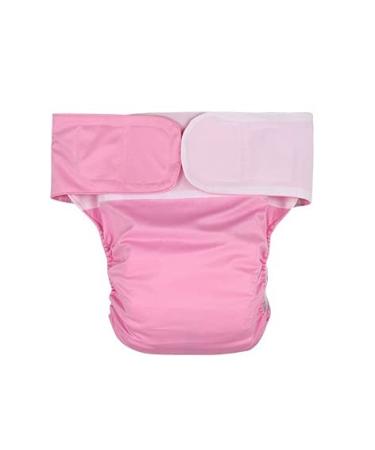 Reusable Adults Diapers Washable Incontinence Man Protective Underwear Breathable Leakfree for Women Men Incontinence Care Velcro Design Waistline 19.68-49.60 inch(Pink)