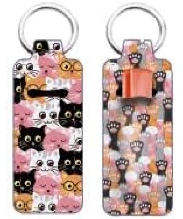 FREEBLOSS Cat Chapstick Holder Keychain - 2Pcs Cartoon Lip Balm Sleeve Pouch for Women - Lightweight Gift - Buy Online on GoSupps.com