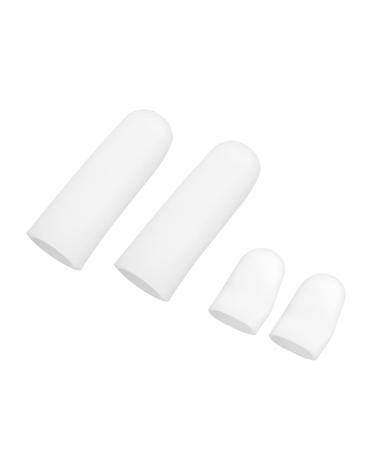 Hemoton 2 PC Thumb Protector Thumb Brace Latex Gloves Thumb Cover Finetaur Finger Guard Toe Covers Toe Corn Covers Gel Toe Caps Toe Corn Protectors Finger Cots Thumb Sleeve Finger Cap Soft White Size 1