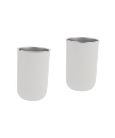 STOBAZA 2pcs Stainless Steel Cup Mouth Wash Cups Bathroom Cup Toothbrush Holder Bathroom Toothpaste Holder Bathroom Cups Reusable Cups Reusable Drinking Cups