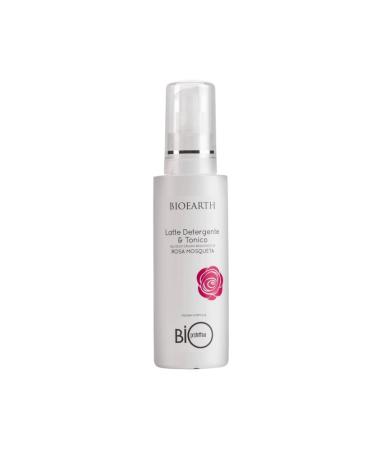 BIOEARTH Toning Cleansing Milk - With rosehip oil - Formula rich in plant ingredients - Ideal make-up remover - Certified organic and vegan - 200 ml