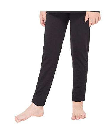 MANCYFIT Thermal Pants for Girls Fleece Lined Leggings Long Underwear Bottoms Black X-Large