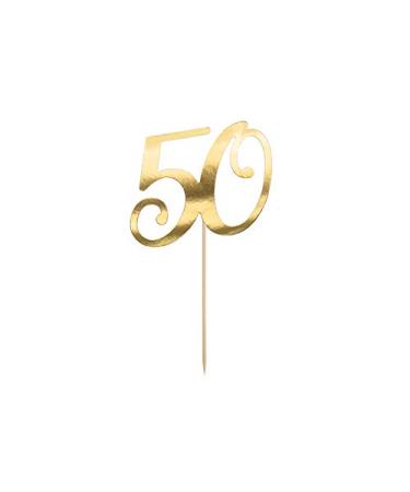 Schnooridoo Cake Topper Cake Decorating Cake Decoration Wedding Birthday (Number 50 gold)