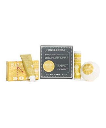 Barr Co Soap Shop Essentials Kit  Bath Bomb  Bar Soap  Lip Balm & Hand Cream (Lemon Verbena)