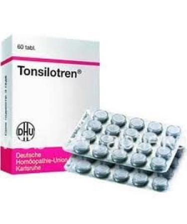 Dhu Tonsilotren 120 Tablets - Acute & Chronic Tonsillitis Treatment After Surgical Removal Of The Tonsils 2X60 (Saver Pack)