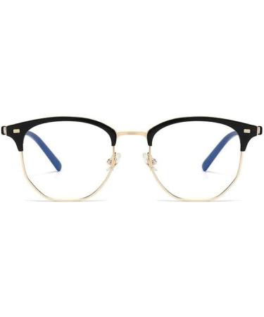 Clear Vision Blue Light Blocking Reading Glasses - Round Computer Readers with Flat Light Mirror +250 Black-Gold - International Shipping - Buy Online on GoSupps.com
