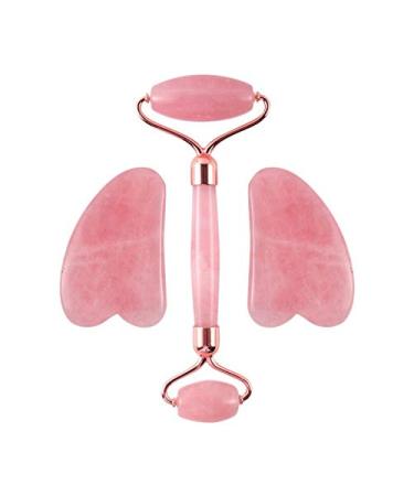 PARMI 3pcs/set Natural Massage Device Guasha Jade Roller Set Anti Aging Roller Facial Massage Roller