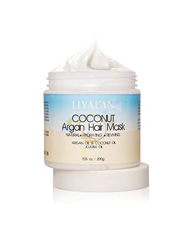 Liyalan Coconut Argan Oil Hair Mask for Dry Damaged Hair - Growth, Keratin, Avocado Infused Professional Care - Buy Online on GoSupps.com