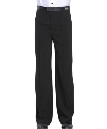 BOZEVON Men's Classic Black Latin Dance Costumes Performance Dancing Shirt & Pants Jazz Outfits Trousers M