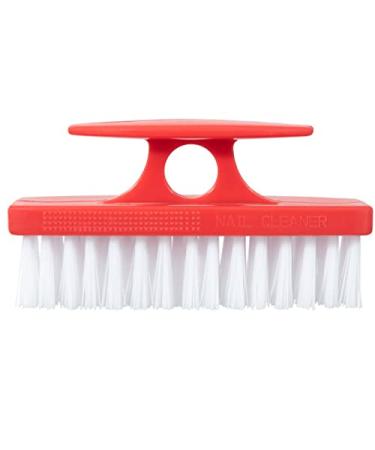 Superio Nail Brush Cleaner with Handle - Durable Brush Scrubber To Clean Toes  Fingernails  Hand Scrubber All Surface Cleaning  Red Heavy Duty Scrub Brush Stiff Bristles  Easy To Hold 1 Red