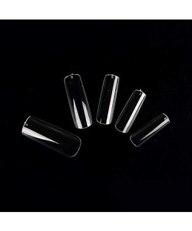 500 Pieces EXTRA LONG Length SQUARE Shape False Nails Full Cover CLEAR Acrylic Nail Tips - Salon & Home Use. - Buy Online on GoSupps.com