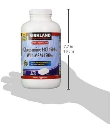 Kirkland Signature Extra Strength Glucosamine HCI 1500mg with MSM 1500mg, 375-Count Tablets (Pack of 2) - Joint Support Supplement - Buy Online on GoSupps.com