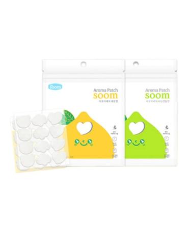 Soom Mask Aroma Patch Stickers used by B-TS. Contains Refreshing and Fragrant-Pure Plant Essential Oil Scented Mask Patches for Refreshing Face Mask (Lemon+Lime Set)
