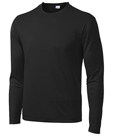 Opna Men's Long Sleeve Moisture Wicking Athletic Shirts Medium Black