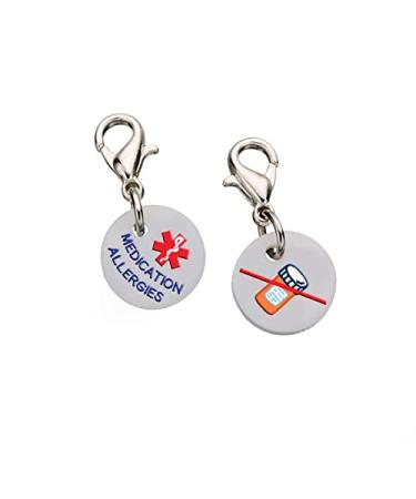 Medical ID Charms Food Allergies & More For Kids Teens Adults (Medication Allergy)