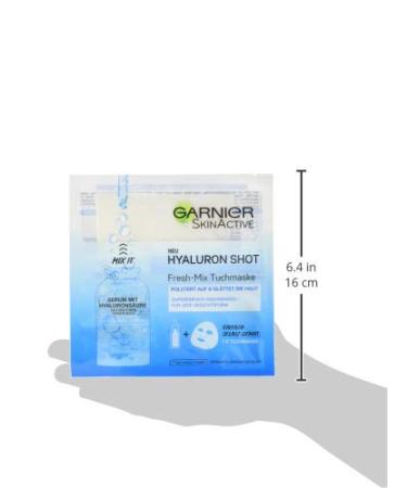 Garnier SkinActive Hyaluron Shot Fresh-Mix Sheet Mask - Hydrating Plumping & Smoothing - 33g Pack for Glowing Skin - Buy Online on GoSupps.com