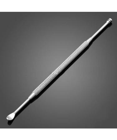 Double-ended Stainless Steel Spiral Ear Pick Spoon Ear Wax Removal Cleaner Ear Care Beauty Tool Portable - (Color: Silver)