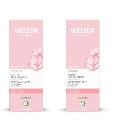 WELEDA - Lait nettoyant Confort Amande - Peaux sensibles peaux r actives et peaux tendance atopique - Texture douce et onctueuse - NATRUE - 75 ml (Lot de 2)