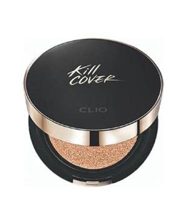 CLIO Kill Cover Fixer Cushion | Makeup Base and Fixer  Long Lasting  Full Coverage with Matte Finish for Sensitive Skin Types (0.53 oz) (4 GINGER)