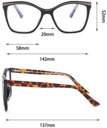 Fuqinqingoz Anti-UV Cat-Eye Reading Glasses for Women | HD Oversized Blue Light Blocking +350 C2 - Buy Online on GoSupps.com