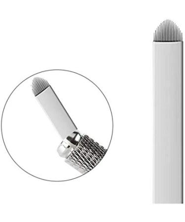 Pinkiou Aiguilles de tatouage de sourcil Aiguilles de microblading jetables Courbes de l'arc de broderie (R18) 18U