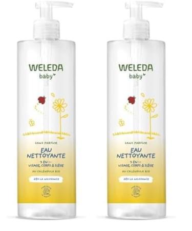 WELEDA - Eau nettoyante au Calendula sans parfum - 400 ml - Nettoie en douceur - Pour la toilette quotidienne des peaux d licates des b b s et des jeunes enfants - / - 400 ml (Lot de 2) Eau nettoyante b b
