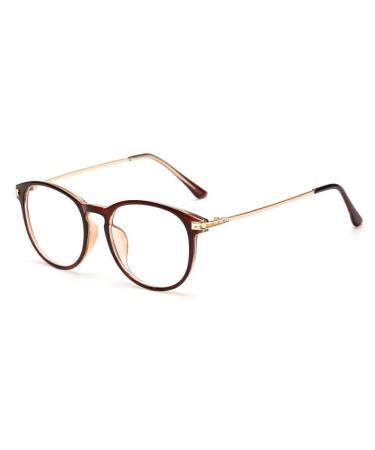 Zhuyiqz retro round reading glasses anti blue light computer reader anti -eye load glasses flat light mirror for women/men (color: C5 size: +250) +250 C5