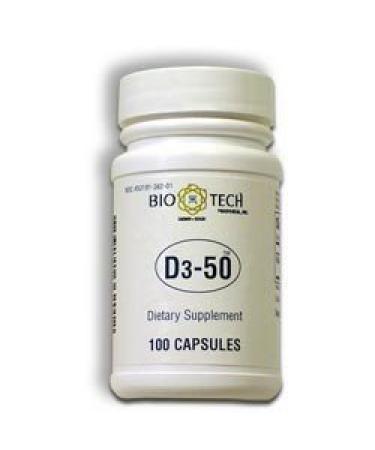 Bio Tech Pharmacal D3-50 Cholecalciferol 100 Capsules