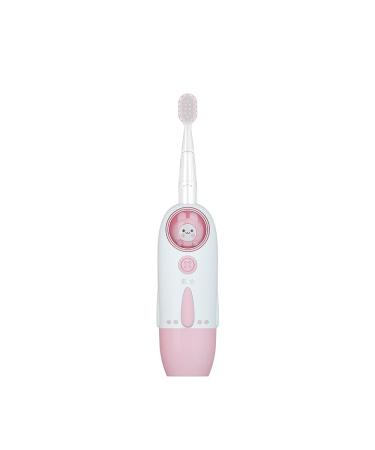 Kid's Electric Toothbrush with 7 Colored Lights & 2 Brush Heads - Fun Colorful Space Capsule with Cute Rabbit Astronaut. Enjoy Clean Teeth with Move-on Reminder (Lovely Pink)