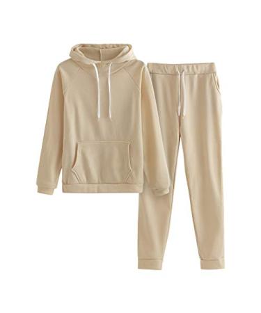 UQGHQO Biker Short Sets Women 2 Piece Outfits Summer Short Sleeve Jogger Tracksuit Crew Neck Sweatshirts Women Khaki Large