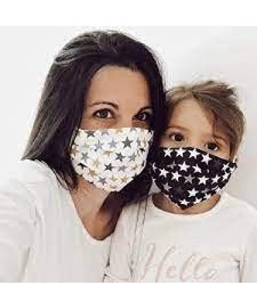 Buy Washable Reusable Fabric Masks for Adults - 2 Layers Grey Flowers Design - Buy Online on GoSupps.com