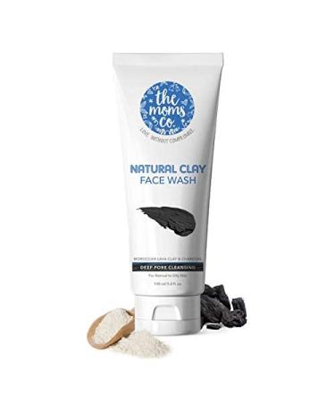 The Moms Co. Natural Clay Face Wash with Moroccan Lava Clay & Activated Charcoal l Purifies Detoxes &Glowing l Normal to Oily Skin 100ml