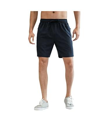 FIN86 Mens Shorts Breathable Shorts,Summer Plus Size Thin Fast-Drying Beach Trousers Casual Sports Short Pants A-dark Blue X-Large