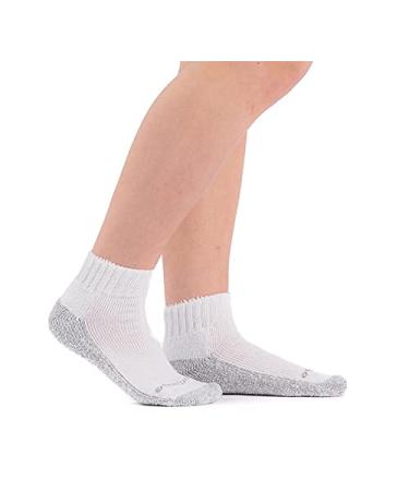 Doc Ortho Casual Comfort Diabetic Socks 1/4 Crew Cushioned Large (M 8.5 - 11 W 9.5 - 12) White