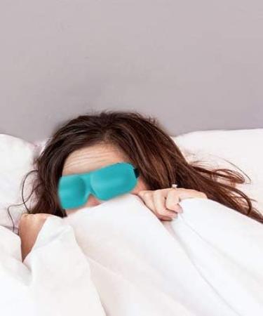 Lunashade Sleep Beauty Soft Eye Mask with Deep Sockets for Easy Blinking (Light Blue) + Microfiber Cloth - Buy Online on GoSupps.com