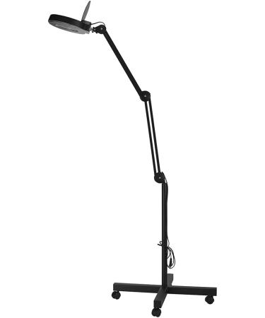 15X Magnifying Floor Lamp with Clamp and Rolling Base - 2280 Lumens, 15-Diopter Real Glass, LED Magnifying with Adjustable White Light for Reading, Sewing, Beauty, Repair - Black - Buy Online on GoSupps.com