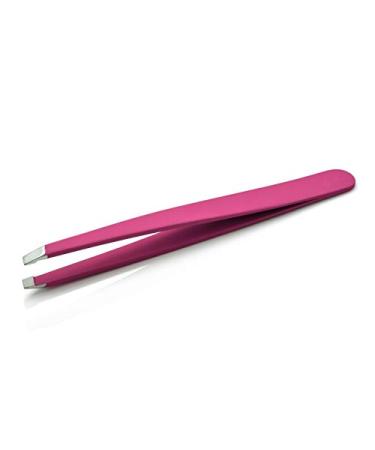 Effective Eyebrow Slanted Tweezer Covered with Colour Silicon (Pink)