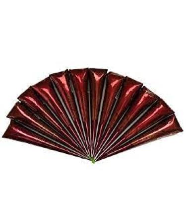 (DESI PITAARA) Pack of 12 100% Natural Ready to Use Henna Paste Hair Color Hair Dye Cones