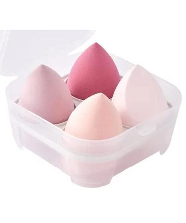 Introduction Price! 4ct Makeup Sponge Set  Foundation Beauty Blender Sponge Puffs for Liquid  Cream and Powder  Makeup Sponges for Blending(Esponjas Para Maquillaje) in Sponge Holder Organizer-Pink 4ct Makeup Sponge  Pin...