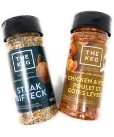 The Keg Seasonings - 2 Pack Bundle - Steak Seasoning 180g and Chicken and Rib Seasoning 168g - Buy Online on GoSupps.com