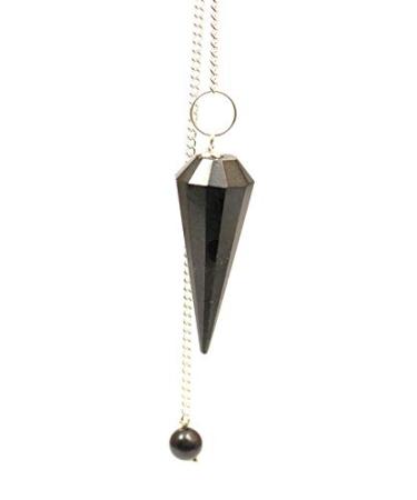 Panotophia Black Tourmaline Schorl Pendulum fac. approx. 30 mm Measurement of fine energies Radiesthesia Oracle Clairvoyance