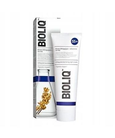 Bioliq 55+ Lifting and Nourishing Night Cream - Anti-Aging Skincare with Biopeptides and African Grass Extract Promotes Collagen Regeneration - 50ml