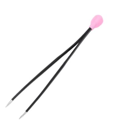 Nail Tweezers Double Sided Nail Art Sticker Silicone Press Rhinestone Picker Nippers Black