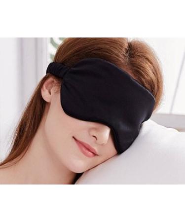 YUNS Advanced Silk Sleep Mask Eye Mask for Sleeping 19 Momme Mulberry Silk Big Size 22X10cm 1pc. (Black)