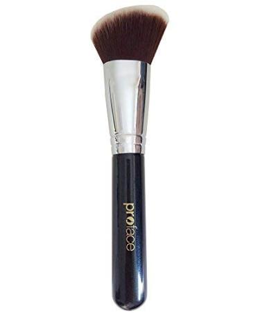 Mypreface Synthetic Blush and Bronzer Brush - Angled Kabuki Makeup Brush: Premium Foundation Brush Perfect for Face Contouring and Highlighting with Creams and Powders (Black) 1pcs Black Angled Kabuki Brush black