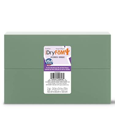 FloraCraft Floral Desert DryFM 2 Piece Brick 2.6 Inch x 3.4 Inch x 7.8 Inch Green