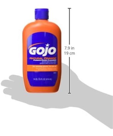 GOJO NATURAL* ORANGE Pumice Hand Cleaner 14 fl oz - Quick-Acting Lotion Cleaner - Squeeze Bottle (0957-12) - 14 Ounce - Buy Online on GoSupps.com