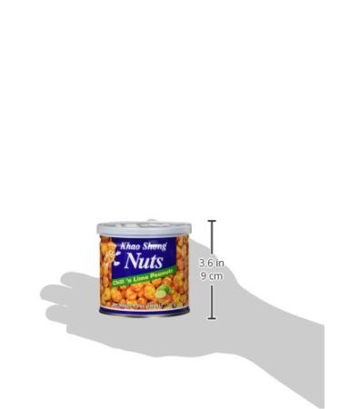 Khao Shong Chili 'N Lime Peanuts - 140g Can | Crispy Chili & Lime Snack | International Shipping Available - Buy Online on GoSupps.com
