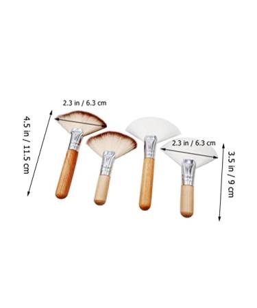 TEONEI Facial Fan Brush Set - 4PCS Face Makeup & Highlighting Tools for Flawless Cosmetic Application - International Shipping Available - Buy Online on GoSupps.com