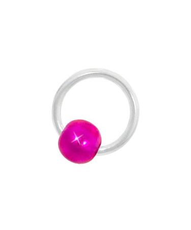 ND24 NailDesign nail piercing creole silver with ball pink - 925 Sterling Silver - nail art finger foot silver ball - pink